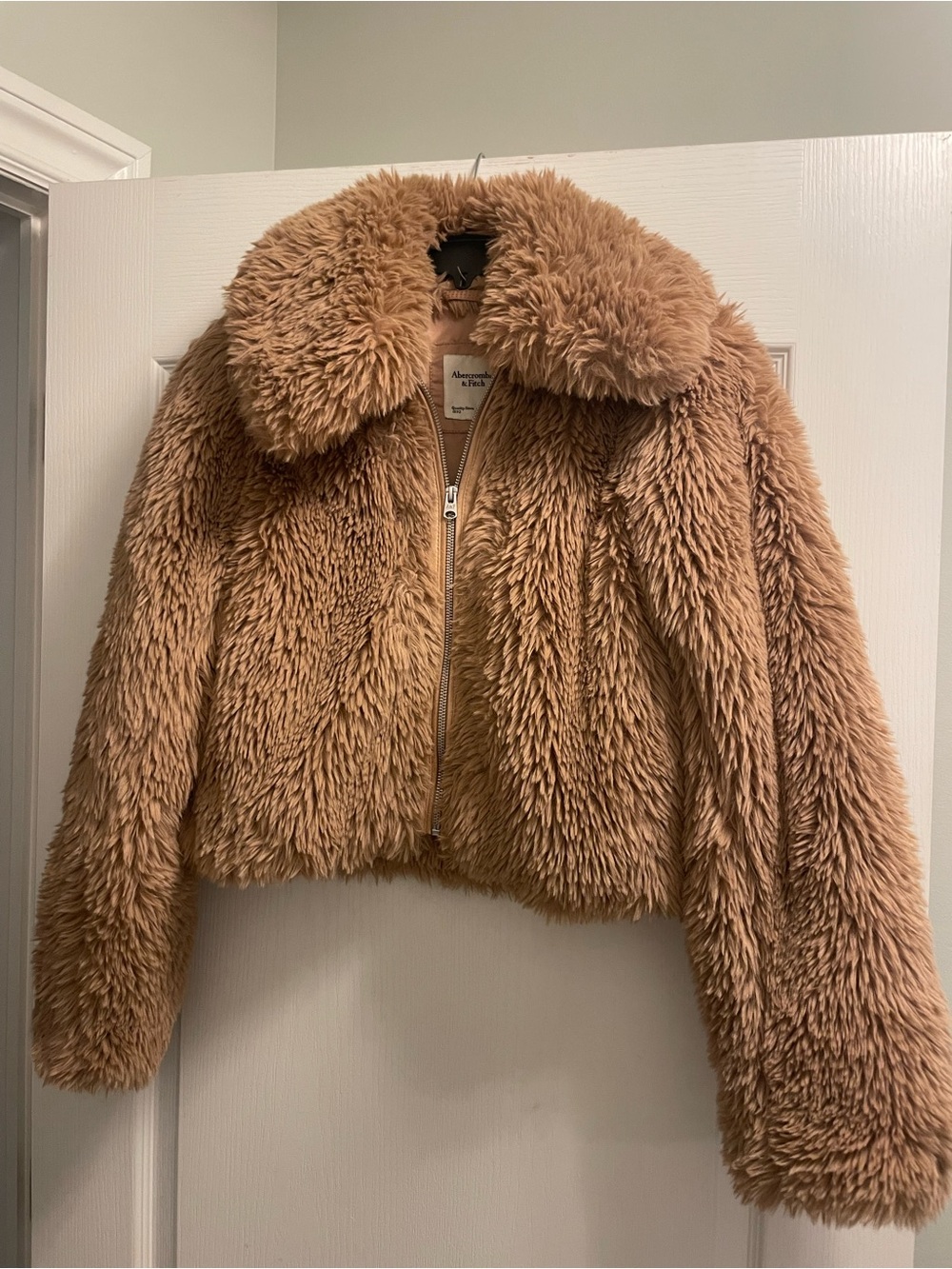 Cozy Faux Fur, Cropped Jacket in Camel
